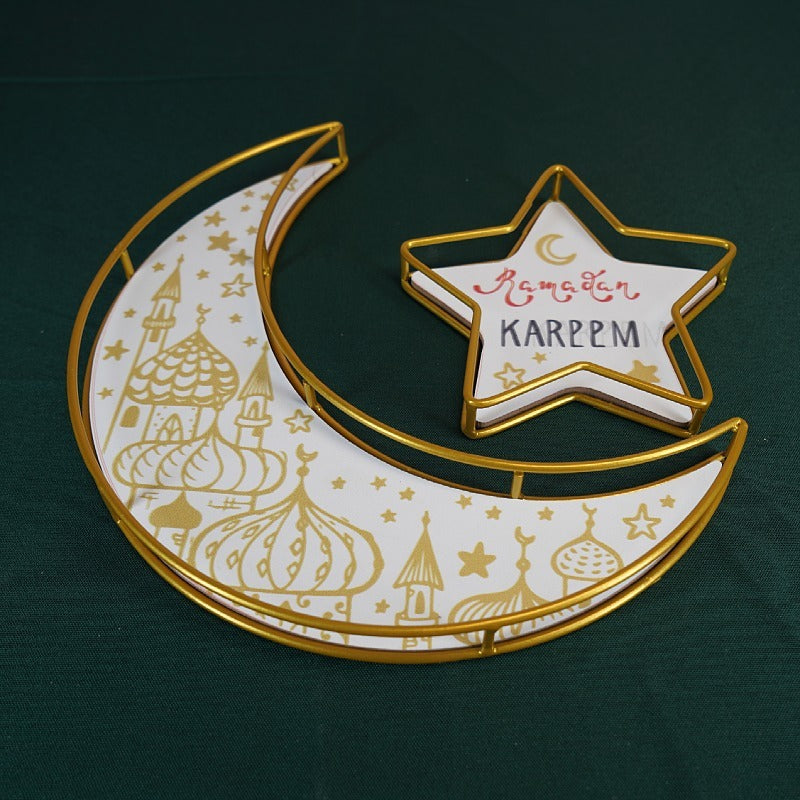 Iron Art Star Moon Tray Home Craft Decoration