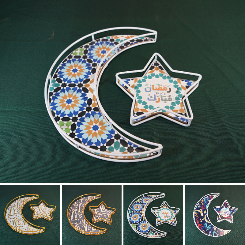 Iron Art Star Moon Tray Home Craft Decoration