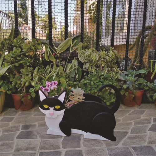 Garden Art Craft Decoration Animal Cat Flowerpot